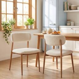 Urban Meuble Set of 2 Dining Chairs Metal Boucle - thumbnail 4