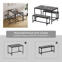 Lassic Roslyn 4 Seater Dining Table With Bench Set - thumbnail 6