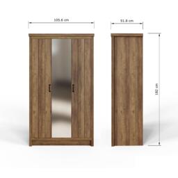 GFW Boston 3 Door Mirrored Wardrobe Knotty Oak - thumbnail 9