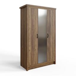 GFW Boston 3 Door Mirrored Wardrobe Knotty Oak - thumbnail 4
