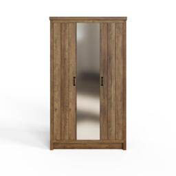 GFW Boston 3 Door Mirrored Wardrobe Knotty Oak - thumbnail 5