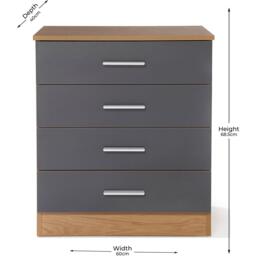Homelife Carleton 4 Piece Gloss Bedroom Set - thumbnail 3