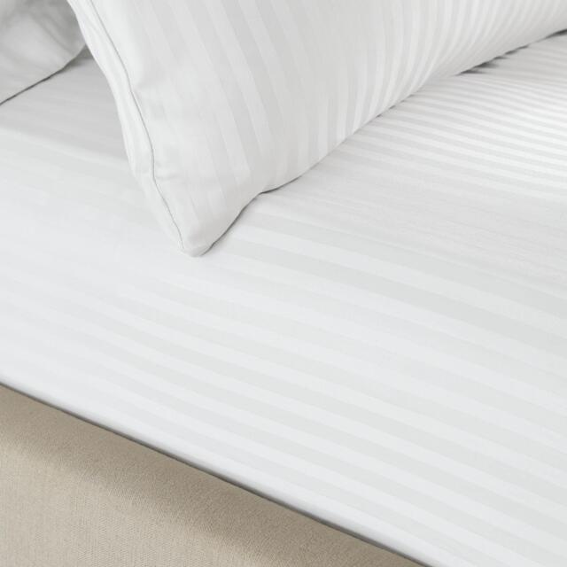 Catherine Lansfield 300 Thread Count Satin Stripe Fitted Sheet - image 1