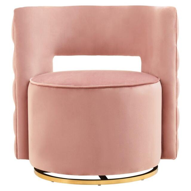 Interiors by Premier Yasmeen Pink Velvet Swivel Chair