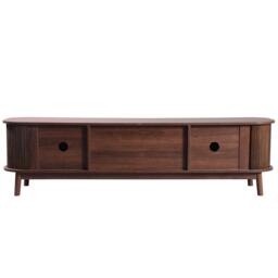 Urban Meuble Brown Wood TV Stand Rattan Panels Ample Storage - thumbnail 9