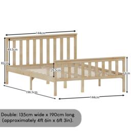 Lassic Vida Designs Milan Double Wooden Bed, High Foot - thumbnail 2