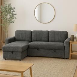 Aspire Nexis Corner Sofa Bed with Storage, Chaise on the
