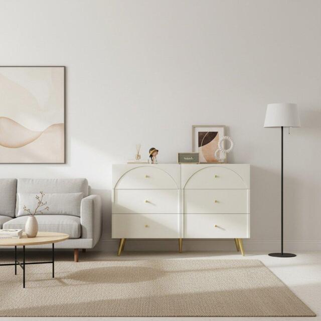 Urban Meuble Modern White Sideboard Gold Accents - image 1