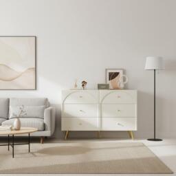 Urban Meuble Modern White Sideboard Gold Accents