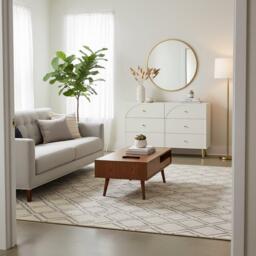 Urban Meuble Modern White Sideboard Gold Accents - thumbnail 2