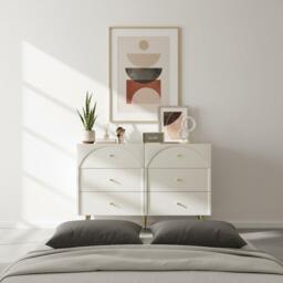 Urban Meuble Modern White Sideboard Gold Accents - thumbnail 3
