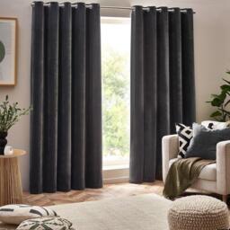 Yard Heavy Chenille Fully Lined Eyelet Curtains - thumbnail 1