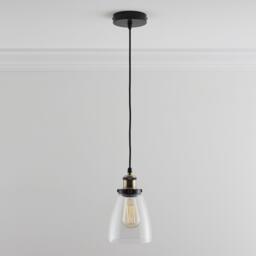 K Living Eve One Light Hanging Clear Glass Ceiling Pendant - thumbnail 1