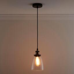 K Living Eve One Light Hanging Clear Glass Ceiling Pendant - thumbnail 2