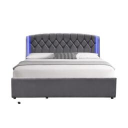 Comfy Living Diamond Tufted Gas Lift LED Bed with Mattress - thumbnail 2