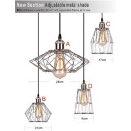 K Living Evolution Adjustable Geometric Cage Pendant Light - thumbnail 6