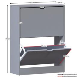 Lassic Vida Designs 2 Drawer Shoe Cabinet (Handle less) - thumbnail 2