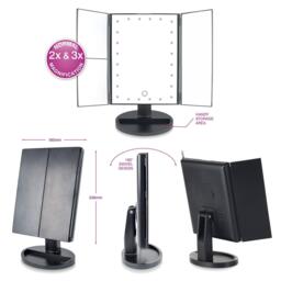 Rio 24 LED Touch Dimmable 3 Way Makeup Mirror - thumbnail 2