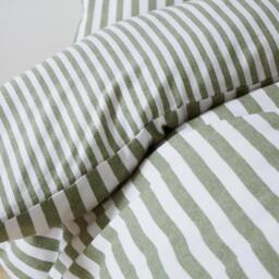Catherine Lansfield Brushed Stripe Cotton Reversible Duvet Cover Set - thumbnail 4