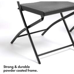 VonHaus Rimini Black Faux Rattan 2 Pack Chairs - thumbnail 5