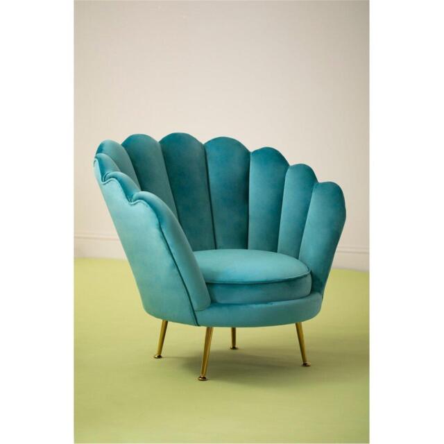 Fifty Five South Ovala Blue Scalloped Chair - image 1