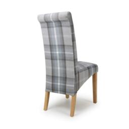 Shankar Set of 2 Karta Scroll Back Check Dining Chairs - thumbnail 2