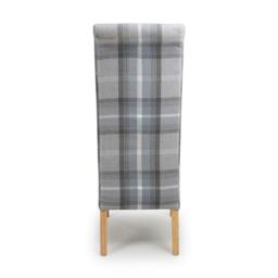 Shankar Set of 2 Karta Scroll Back Check Dining Chairs - thumbnail 5