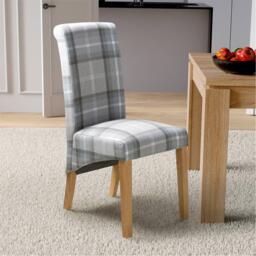 Shankar Set of 2 Karta Scroll Back Check Dining Chairs - thumbnail 7
