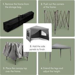 VonHaus VonHaus Pop Up Gazebo including sides - thumbnail 7