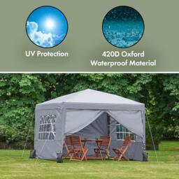 VonHaus VonHaus Pop Up Gazebo including sides - thumbnail 5