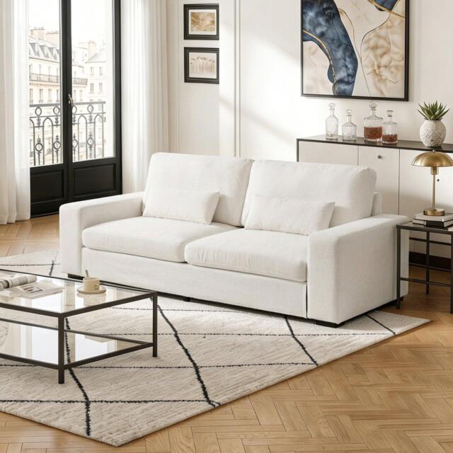 Kabinet UK 2-Seater Chenille Upholstered Sofa with Pillows - image 1