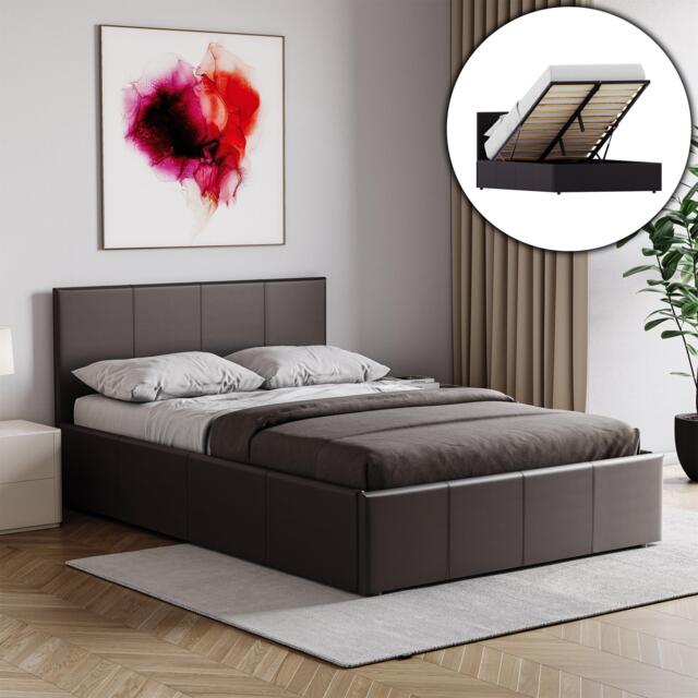 Lassic Lisbon S Double Ottoman F Leather Bed & Mattress - image 1