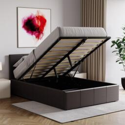 Lassic Lisbon S Double Ottoman F Leather Bed & Mattress - thumbnail 3