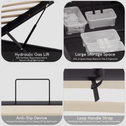 Lassic Lisbon S Double Ottoman F Leather Bed & Mattress - thumbnail 6