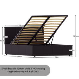 Lassic Lisbon S Double Ottoman F Leather Bed & Mattress - thumbnail 2