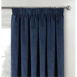 Enhanced Living Oxford Navy Velvet 100% Blackout Tape Top Curtains - thumbnail 3