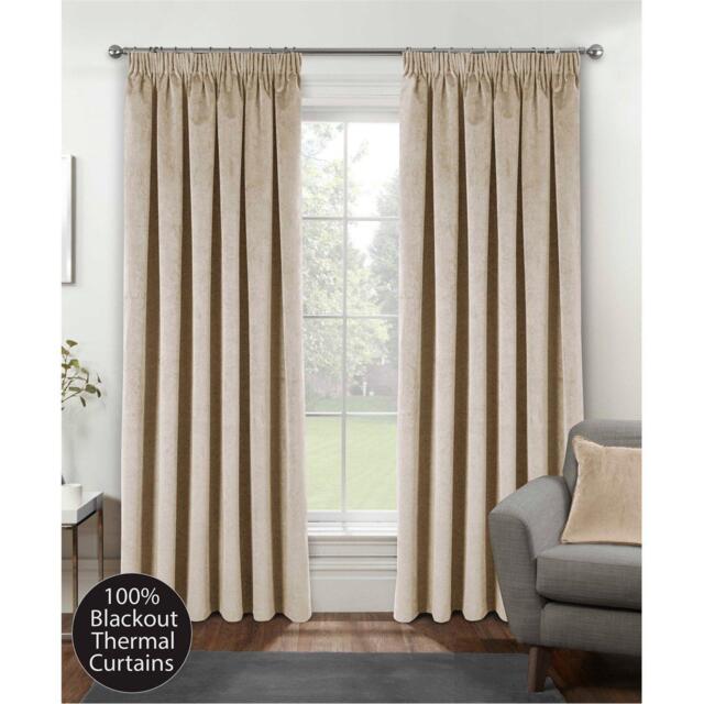 Enhanced Living Oxford Velvet 100% Blackout Tape Top Curtains - image 1