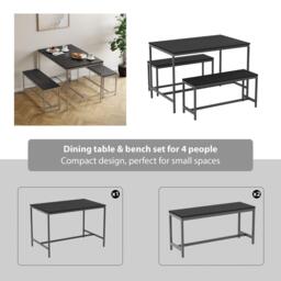 Lassic Roslyn 4 Seater Dining Table With Bench Set - thumbnail 5