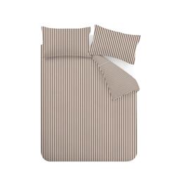 Catherine Lansfield Brushed Stripe Cotton Reversible Duvet Cover Set - thumbnail 5
