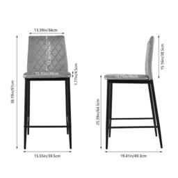 Kabinet UK Set of 2 Upholstered Bar Stools - thumbnail 2
