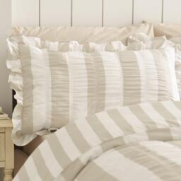 Catherine Lansfield Seersucker Frill Stripe Duvet Cover Set - thumbnail 3