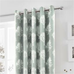 Fusion Woodland Trees 100% Cotton Pair of Eyelet Curtains - thumbnail 2