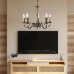 Lighting Collection Versaille 5Lt Pendant - Antique Brass Metal