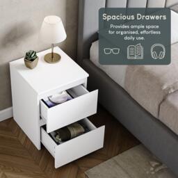 Lassic Vida Designs Denver 2 Drawer Large Bedside Chest - thumbnail 7