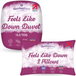 Slumberdown Feels Like Down 13.5 Duvet + 2 Pillows