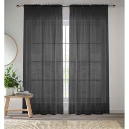 Enhanced Living 2 Plain Sheer Voile Panels with Rod Pocket (Pair)