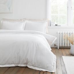 Bianca Oxford Lace Trim 200TC Duvet Cover Set - thumbnail 1