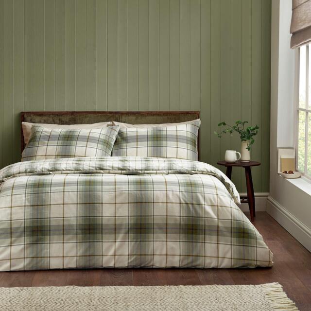 Catherine Lansfield Brushed Troon Check Duvet Cover Set - image 1