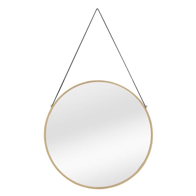 Nestwell Amos Round Metal Mirror With Leather Hanging Strap - image 1