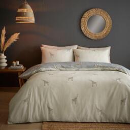 Fusion Milo Giraffe Reversible Duvet Cover Set in Grey - thumbnail 3